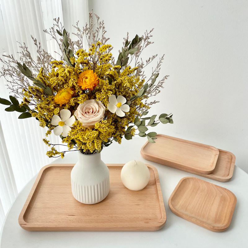 ins木质托盘榉木实木圆形收纳盘花瓶垫子日式简约长方形藤编杯垫,淘宝优惠券,粉丝福利购,淘宝优惠卷