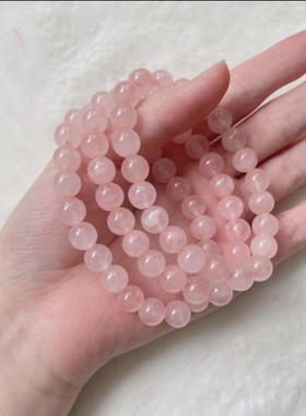 桃禧饰品  韩版风甜美粉水晶手链  单圈时尚女士珠子手串首饰