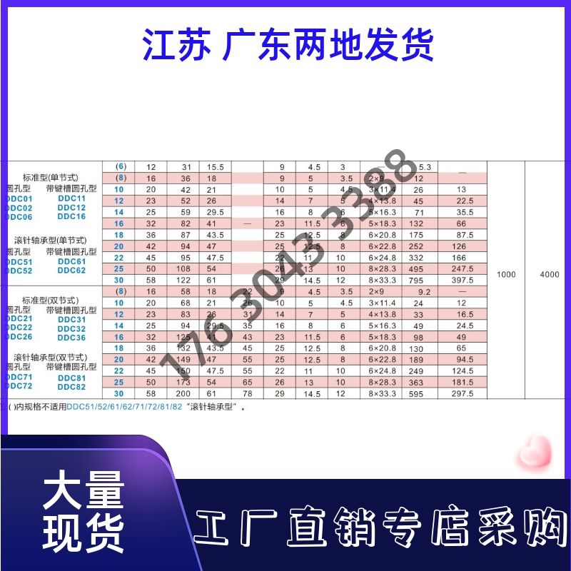 十字万向节DDC71/72/81/82-d8 d10 d12 d14 d16 d18d20 d22d25d30 - 图1