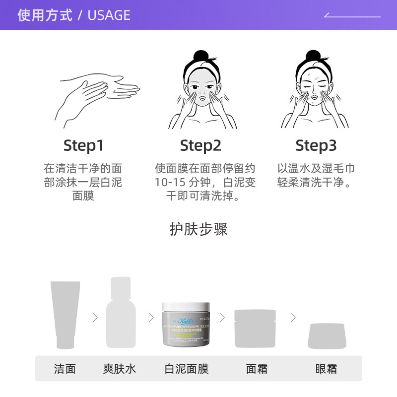 【自营】Kiehl's/科颜氏亚马逊白泥清洁面膜125ml