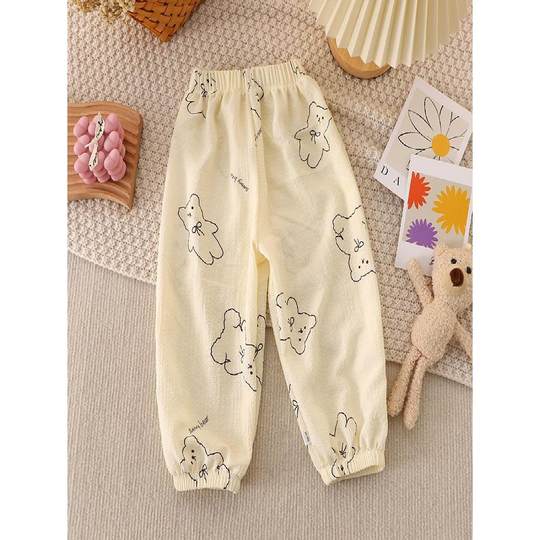 婴幼儿防蚊裤夏装男女童睡裤轻薄2025透气大中小儿童灯笼裤子宝宝