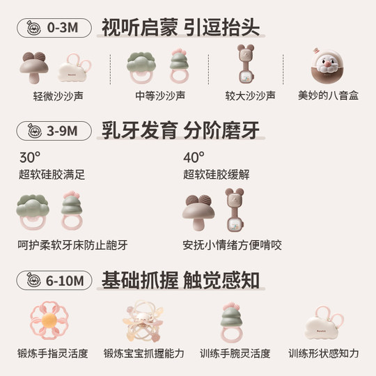 Accompanying gift, newborn gift, soothing hand rattle, baby gift box set, high-end baby birth meeting gift