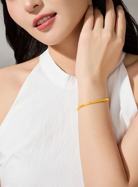 沙金手链仿真金精品蛇骨手链素链时尚手链送女友老婆镀金生日礼物