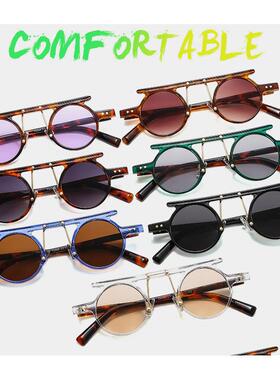 小圆框嘻哈朋克风时尚达人个性太阳镜街拍网红ins墨镜Sunglasses