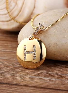 Top Quality Women Girls Initial Letter Necklace Gold 26 Lett