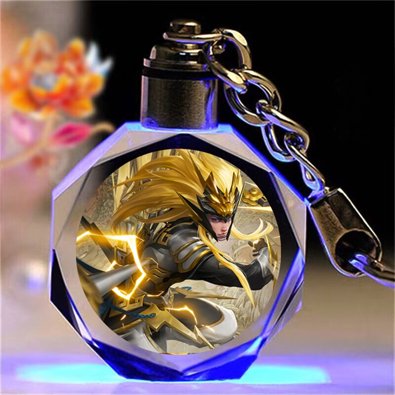 王者荣耀水晶王者荣耀水晶钥匙扣发光书包挂件车钥匙扣挂饰定制生日礼物送闺蜜