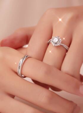 婚情侣一对戒彷真结婚钻戒戒对男女婚礼钻仪式求婚婚假纱照石戒指