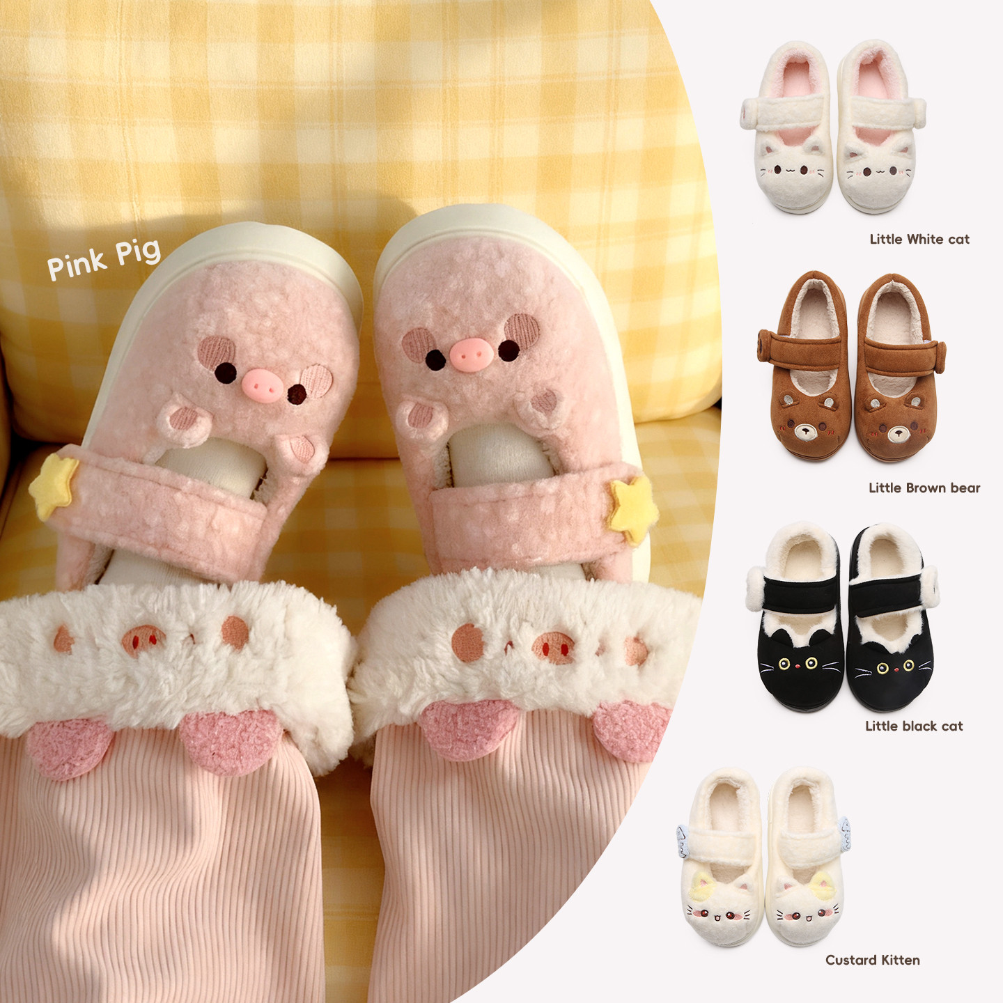 细细条防滑魔术贴玛丽珍棉鞋豆豆鞋ins外穿女冬卡通软萌lolita鞋,淘宝优惠券,粉丝福利购,淘宝优惠卷