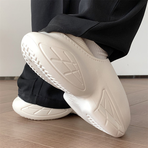 细细条情侣冬季外穿潮牌百搭厚底保暖面包棉拖鞋防滑防水雪地靴女 - 图1