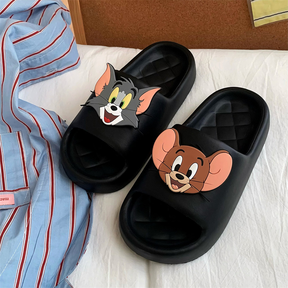 正版猫和老鼠一字拖鞋男女士夏季可爱杰利汤姆情侣居家凉拖鞋ins,淘宝优惠券,粉丝福利购,淘宝优惠卷