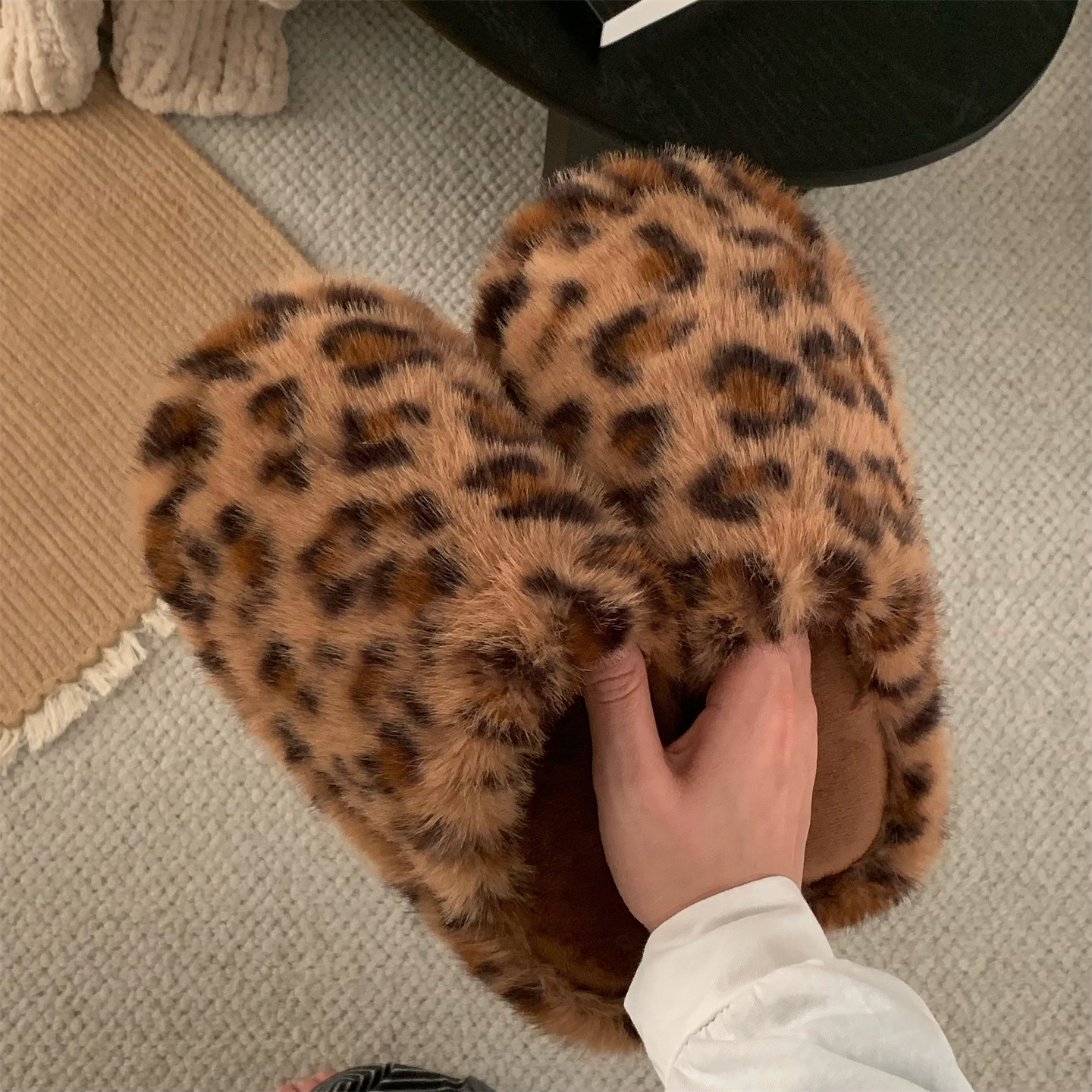 细细条 女舒适保暖冬季居家卡通棉拖鞋学生防滑高级感拼色毛毛鞋,淘宝优惠券,粉丝福利购,淘宝优惠卷