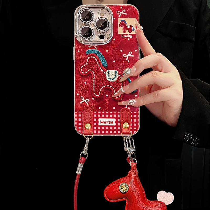2026刺绣小马适用小米红米k90promax手机壳k80冰川纹k70至尊冠军版k60挂件k50电竞版十k40游戏增强版k30新年p - 图2