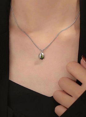 925纯银开心果项链送女友礼物