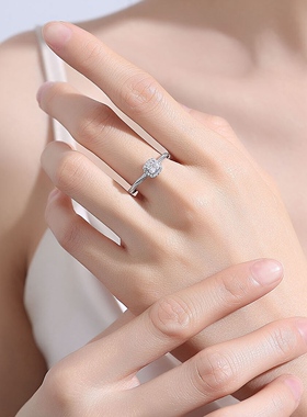 胖东来同款足银999小方糖戒指纯银女款可调节爆闪指环送女友礼物