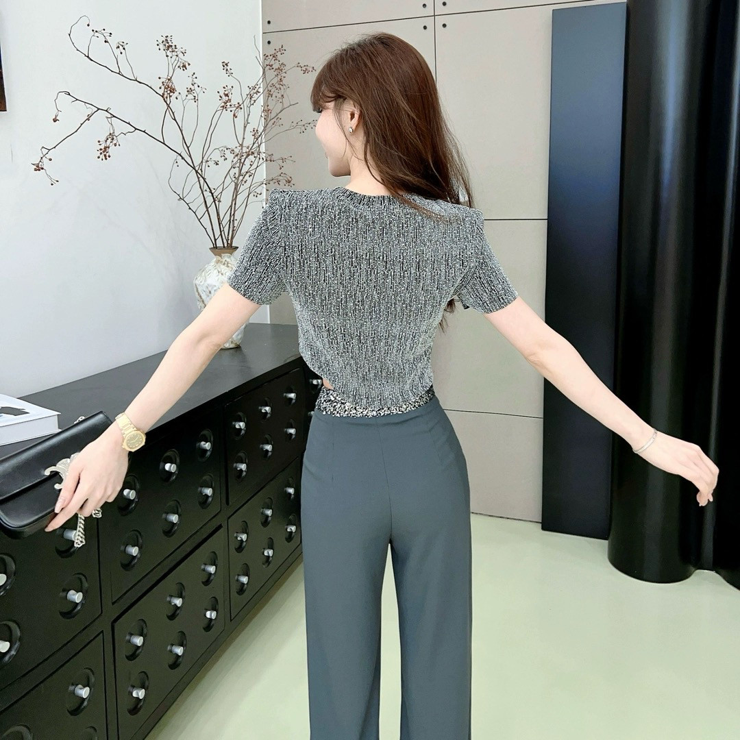 卡卡女装官方旗舰店正品《璀璨星空》气质烫钻上衣+亮片腰西裤女,淘宝优惠券,粉丝福利购,淘宝优惠卷