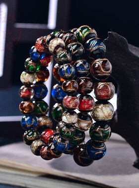 香灰琉璃手串五色多宝男女情侣款单圈手链手串饰品礼物代发