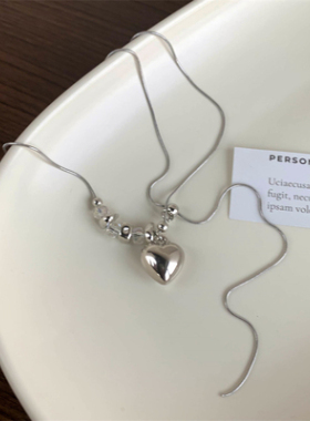 爱心钛钢串珠项链卫衣链潮流