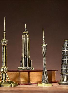 广州塔模型发光小蛮腰模型上海东方明珠塔模型纪念品铁艺地标建筑