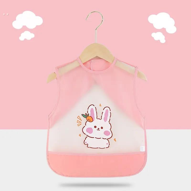 Summer baby eating bib pocket sleeveless baby coverall waterproof anti-dirty apron children's reverse dressing for boys and girls