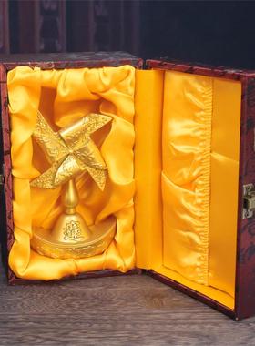 黄铜实心四方花纹算盘摆件