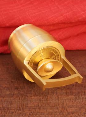 黄铜元宝一桶金转摆件江山