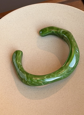 网红多巴胺不规则手镯 感晕染开口手饰简约几何亚克力手环女