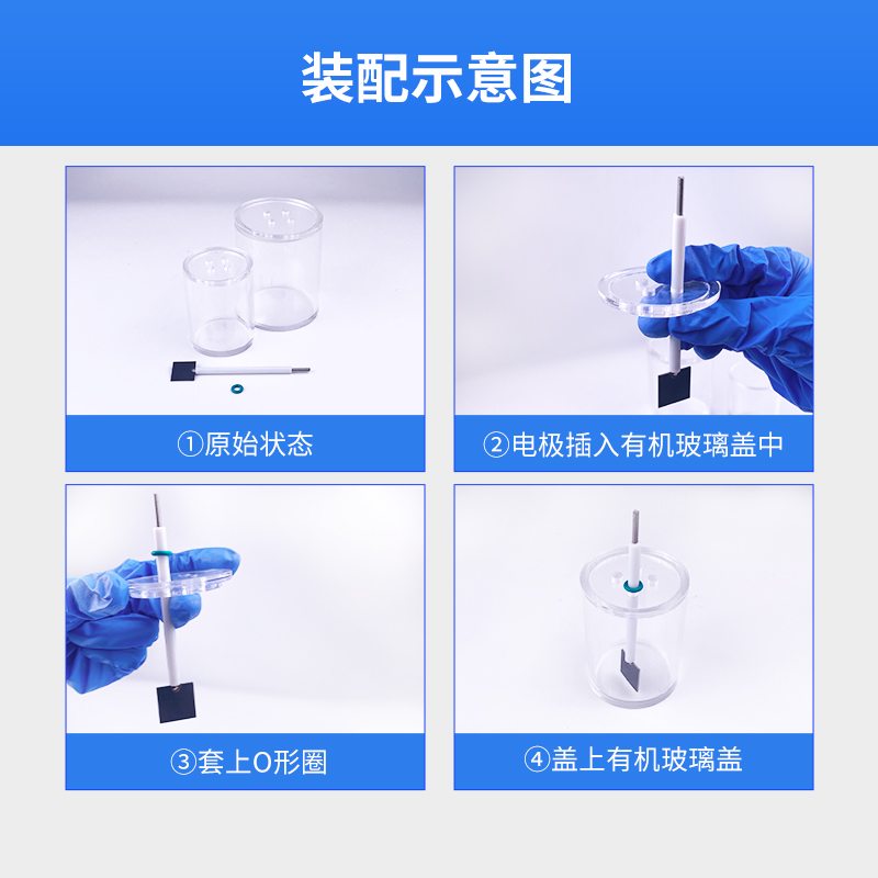 三电极体系钌铱钛阳极石墨PT铱钽锡锑亚氧化钛铂片电极电解池 - 图2