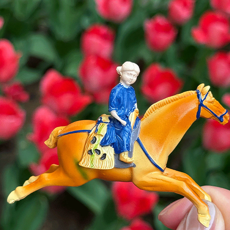 西安博物院三彩腾空马树脂冰箱贴西安文创马年吉祥物伴手礼