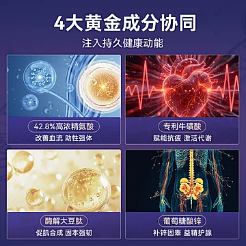 精氨酸大豆肽牛磺酸胶囊缓解男性体力疲劳[55元优惠券]-寻折猪