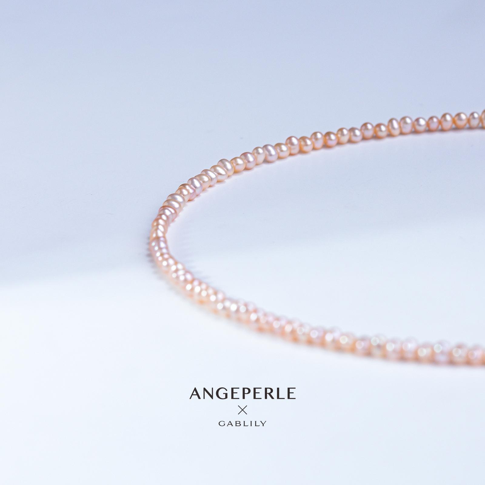 ANGEPERLE/天使之泪淡水珍珠S925银小米珠项链3-4mm仙女百搭气质 - 图2