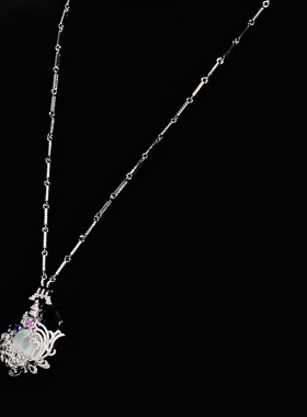 【朱珠共创】MOH年度金标系列银狮嵌白贝母水晶宝塔高级长项链