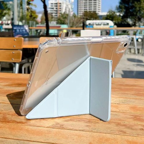 适用2025新款ipad11保护壳第10代9带笔槽y型+三折苹果平板iPadair7保护套5亚克力防弯2024ipadpro全包边air13 - 图3