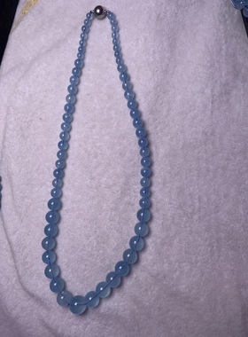 天然冰种海蓝宝塔链手链蓝色宝石蓝紫色水晶珠子手串女专用