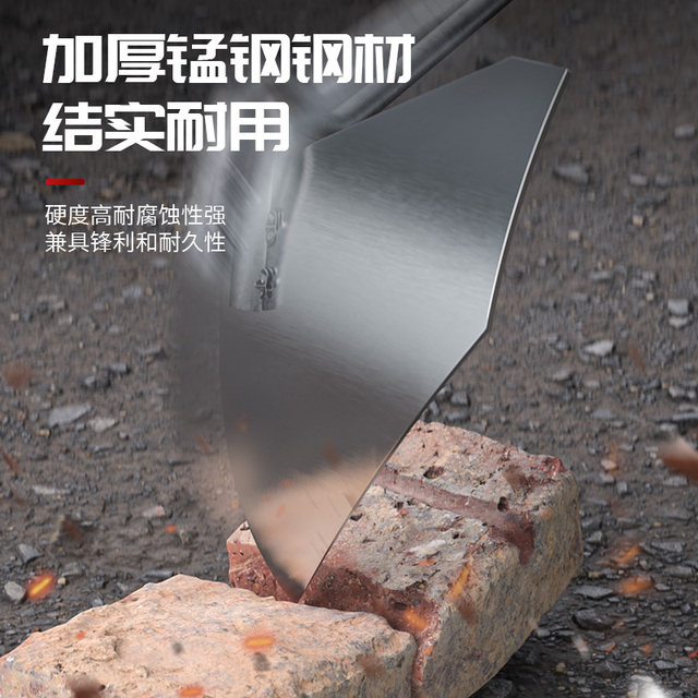 Manganese steel hand-pulled small plowing farming ditches pointed to plowing hoe turning over soil loosening tool human power vegetable planting tool