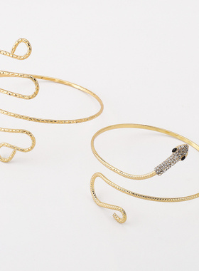 欧美时尚几何扭曲开口手镯个性小