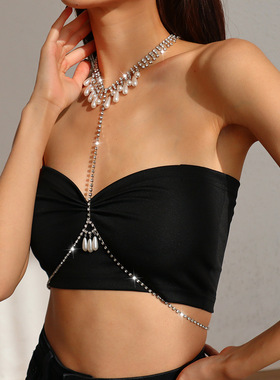 欧美跨境新品 性感简约淑女爪链身体链网红珍珠项饰优雅腰链配饰