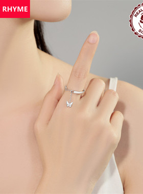 跨境专供货源S925纯银飞舞蝴蝶开