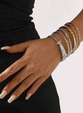 ZA跨境个性潮流复古设计感多层叠