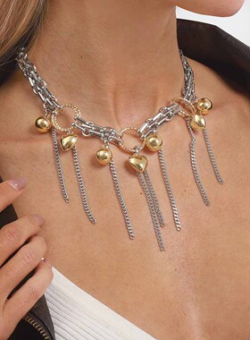 跨境简约个性流苏铜链锁骨链时尚