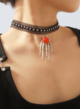 N11407万圣节暗黑蜘蛛choker颈链
