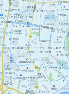 宁波市主城市区（绕城高速）地图高清定制2025城市街道办公会议室