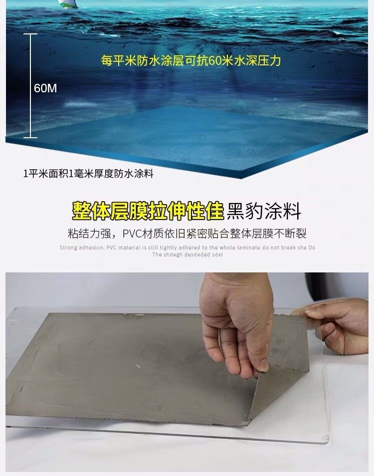 新品国标型JS黑豹防水渗透结晶防水涂料卫生间防水楼顶补漏25升品 - 图2