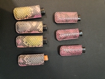 Grass Grasshopper Lighter Leather Cover Real Python Leather Disposable Lighter Leather Cover Universal style Manual Lighter Leather Cover