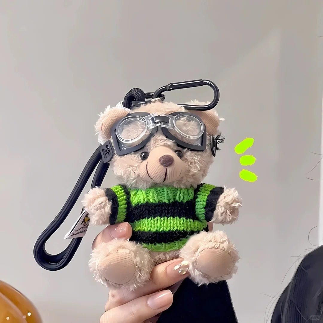 ins网红飞行员小熊毛绒挂件创意玩偶可爱熊公仔钥匙扣包挂饰礼物,淘宝优惠券,粉丝福利购,淘宝优惠卷