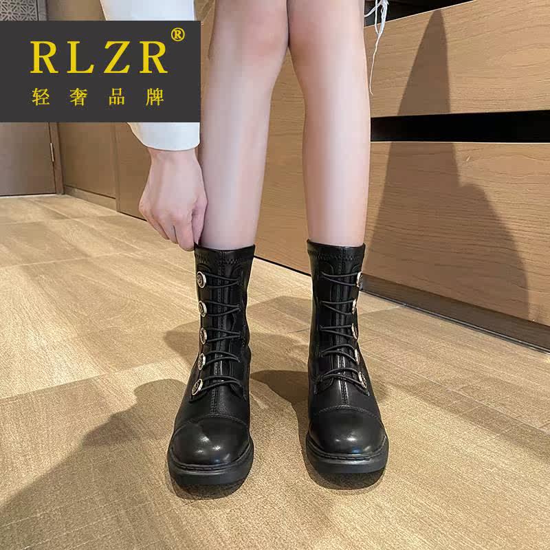 大码41一43韩版小香风设计马丁靴 RLZR马丁靴