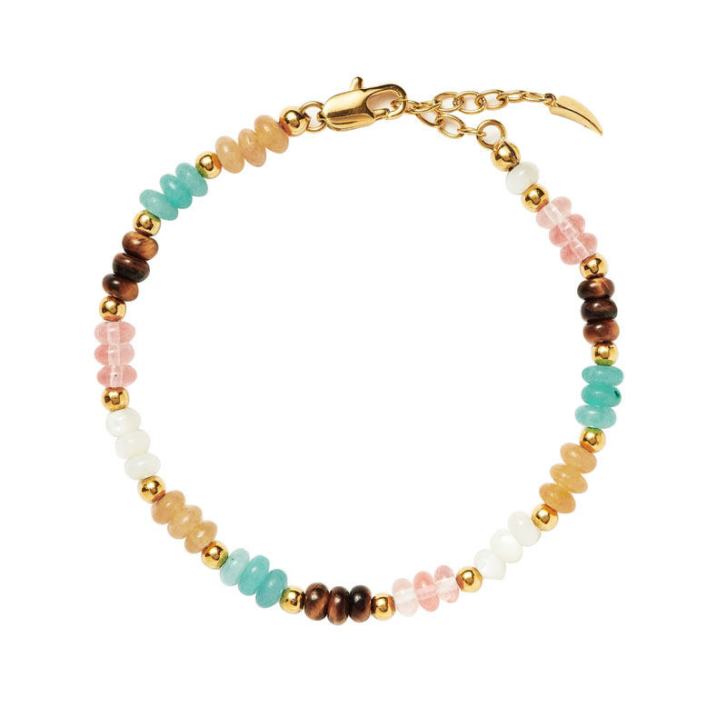 官方正品彩色串珠半玉石多色女手链 wyk手链