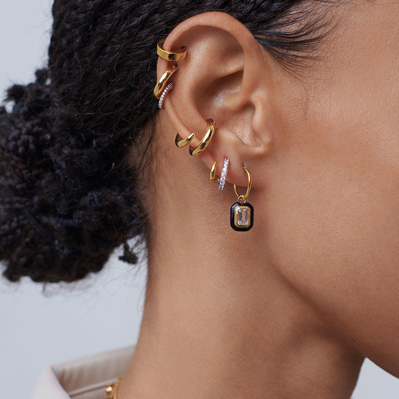 秋冬新品彩色小方糖闪钻可拆卸耳环 wyk耳环