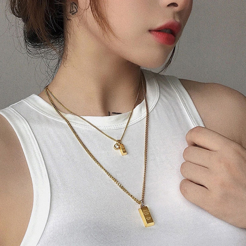 官方正品暴富金砖吊坠18k送锁骨链 wyk项坠/吊坠