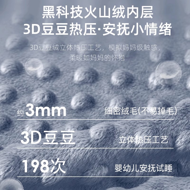 imomoto婴儿澳棉秋冬款宝宝恒温保暖防踢纯棉豆豆绒儿童分腿睡袋A