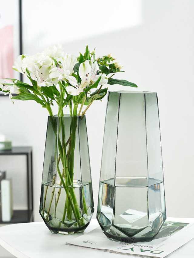 百合花专用小花瓶高级感大口径宽口高端干花玫瑰花养花玻璃瓶水培 - 图1
